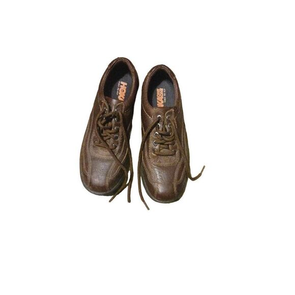 Hoka brown leather lace ups size 8 men's